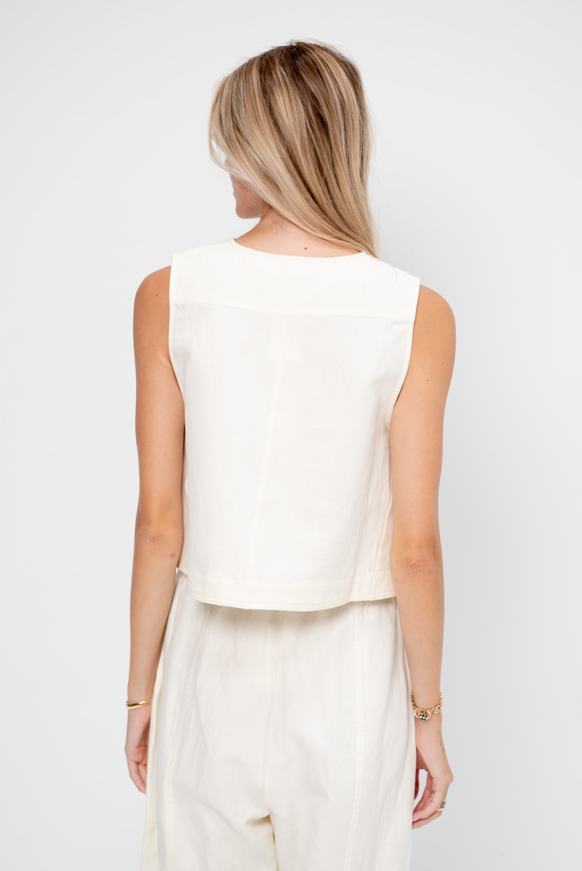 Godet Tank, Cream
