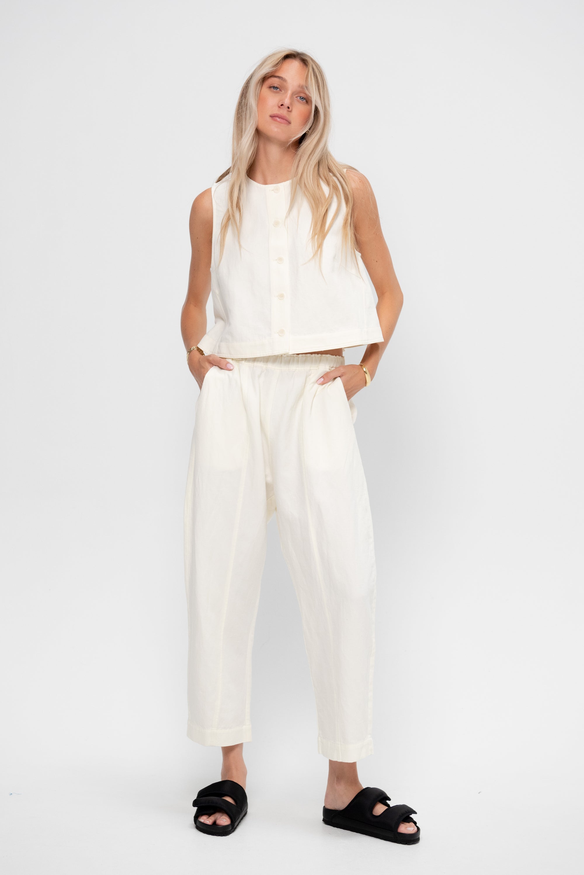 Godet Tank, Cream