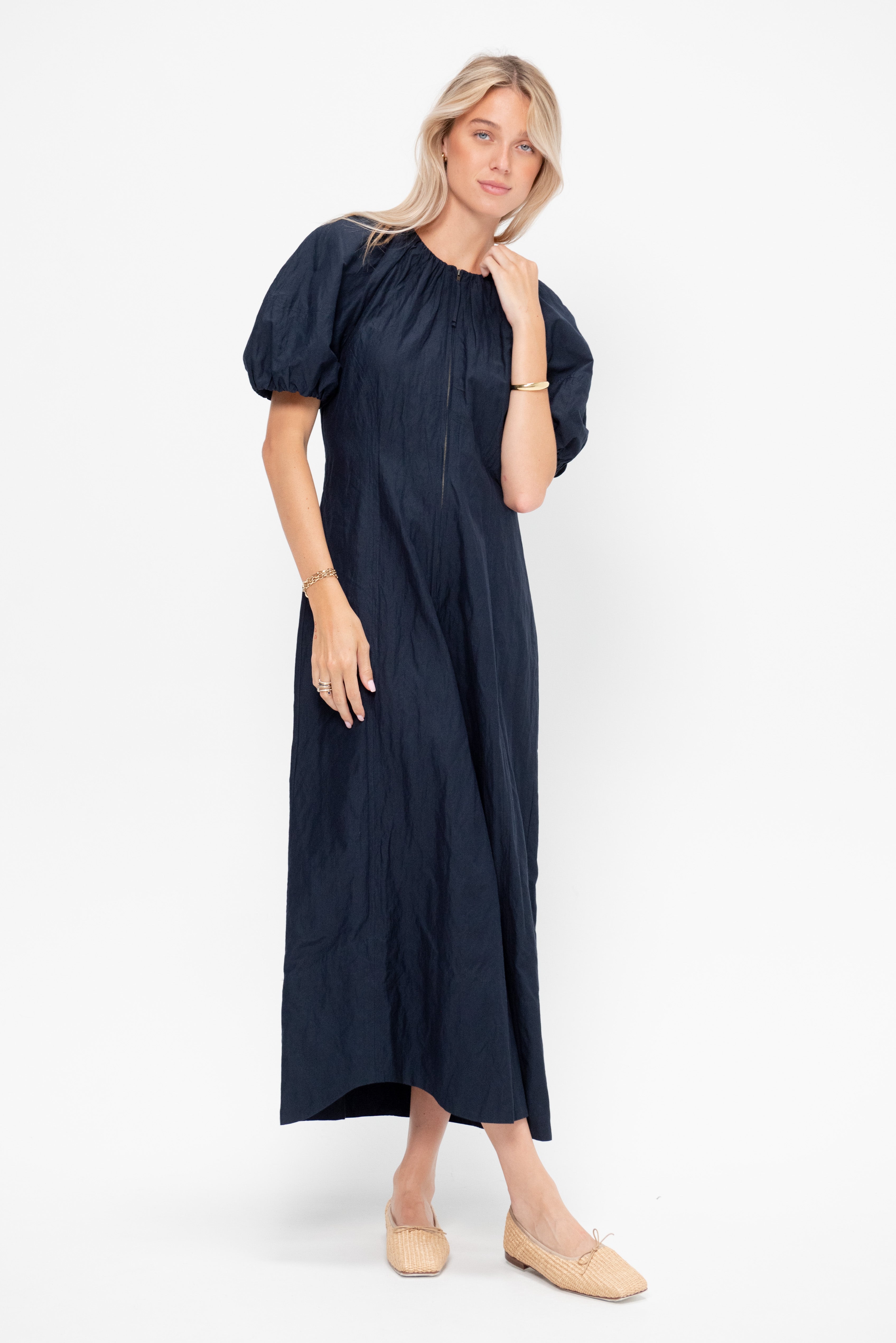 APIECE APART ワンピース　S Apiece Apart Neli Maxi, Navy – Kick Pleat