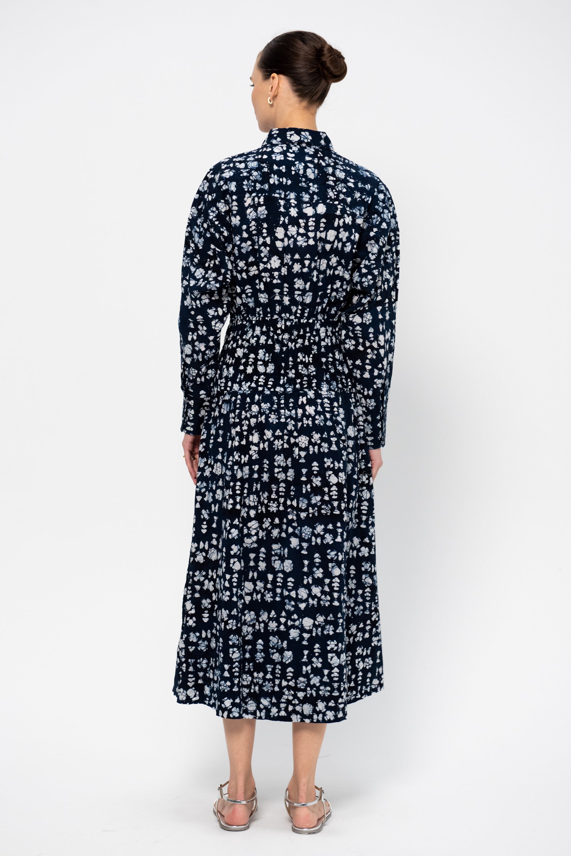 Sophia Smocked Shirt Dress, Batik Geo Indigo