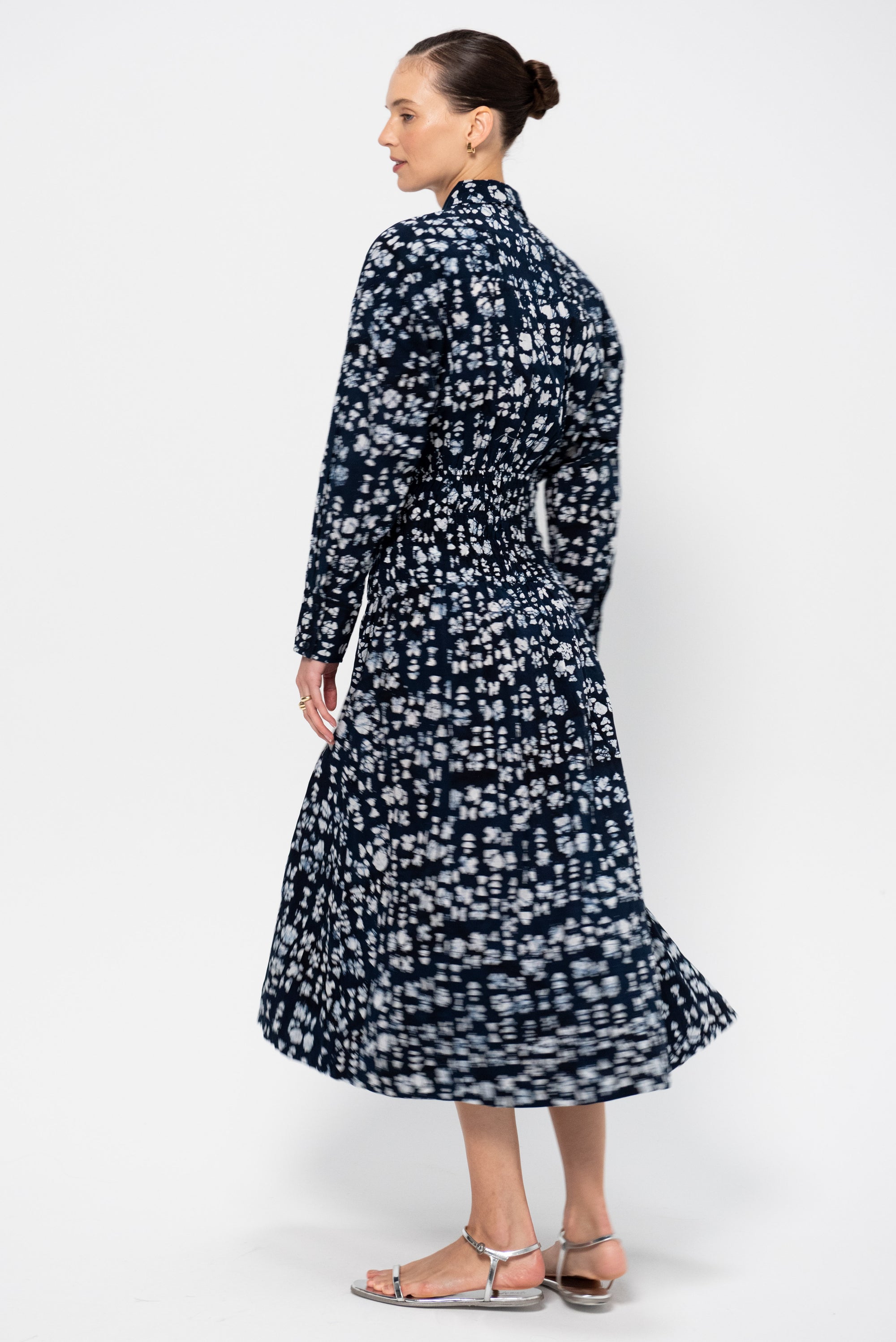 Sophia Smocked Shirt Dress, Batik Geo Indigo