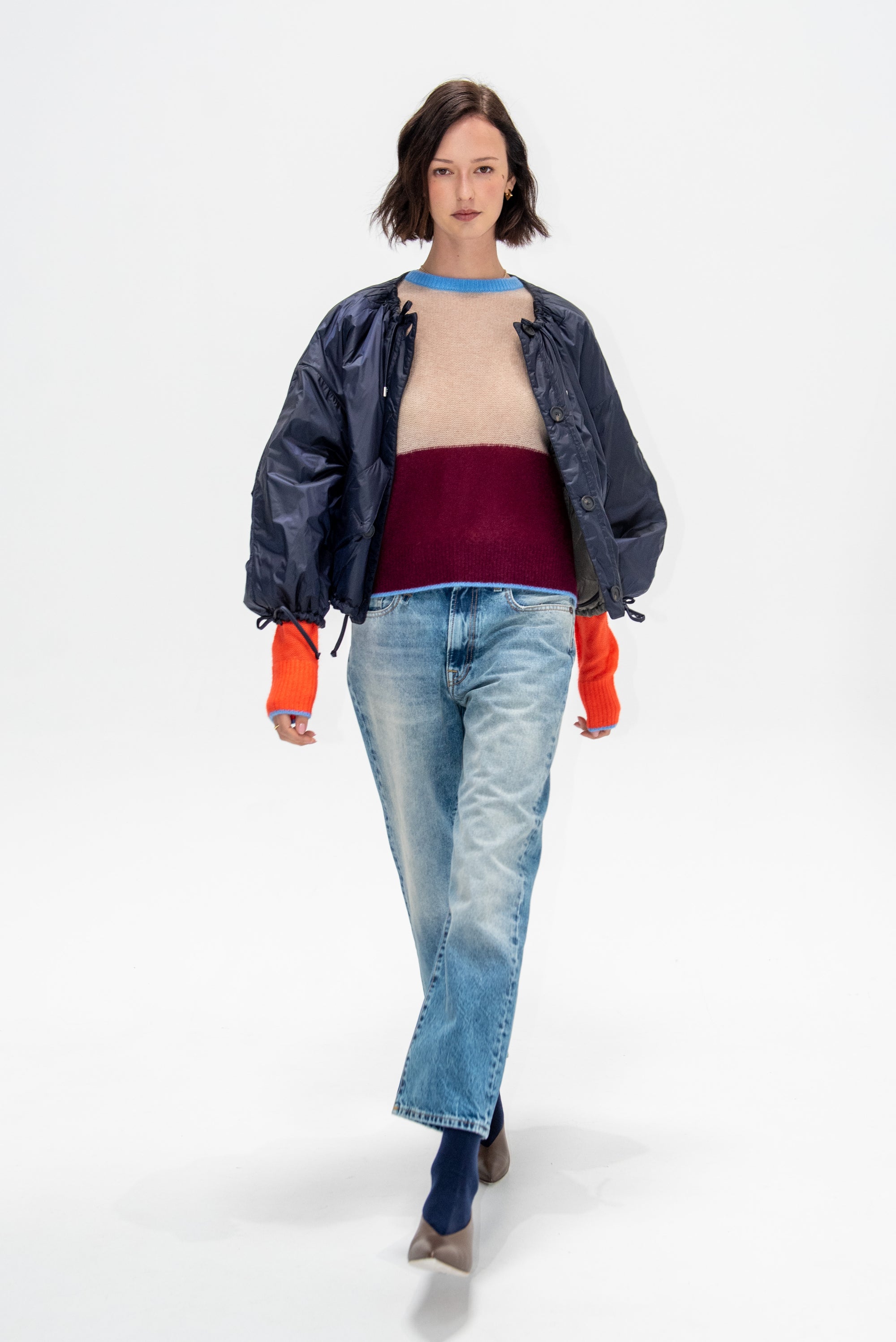 Softest Tissue Weight Sweater, Jute &amp; Black Cherry