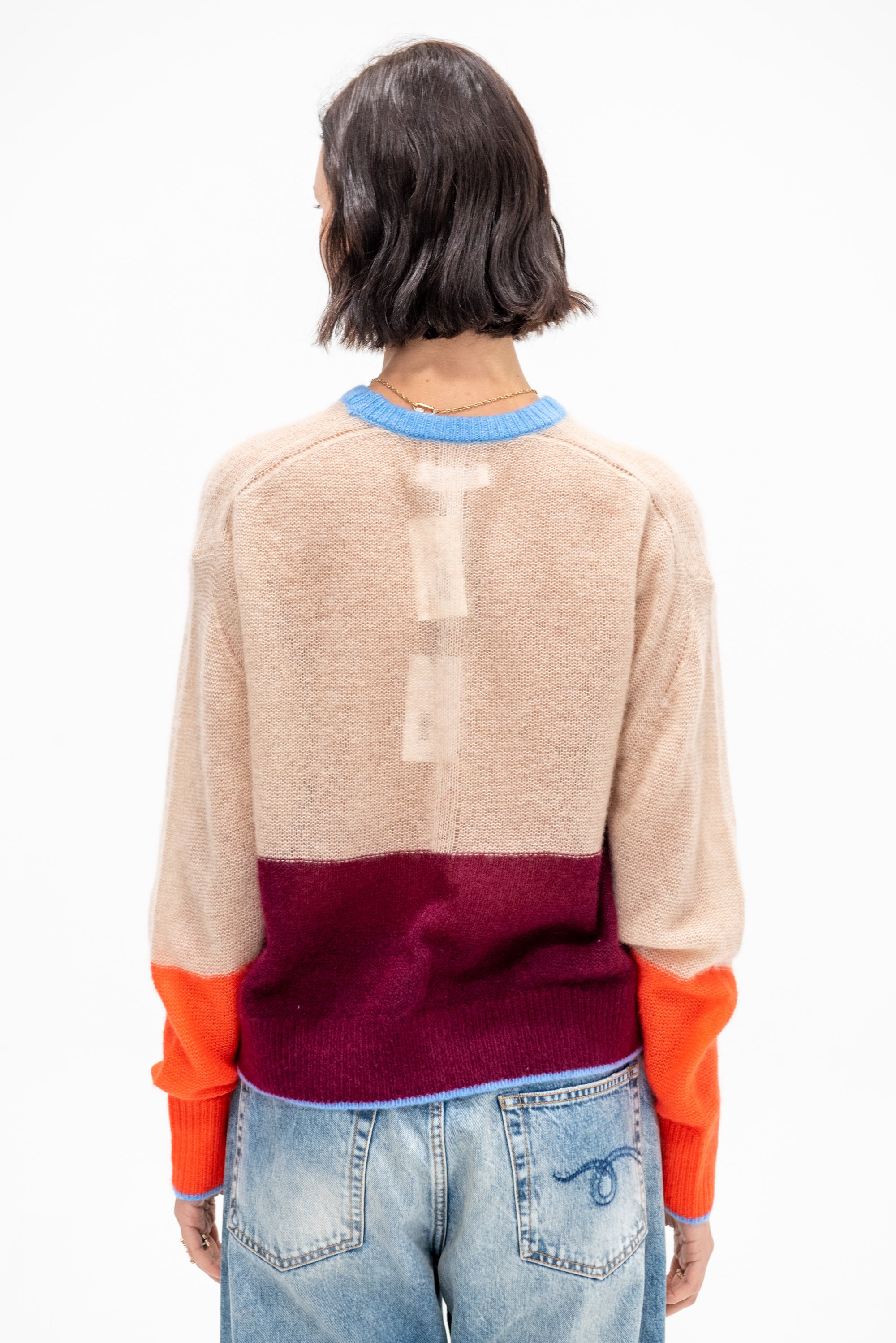 Softest Tissue Weight Sweater, Jute &amp; Black Cherry