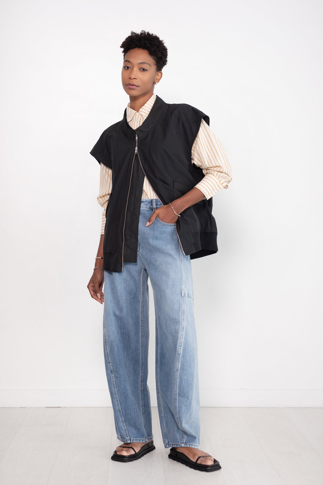 APIECE APART - Oversized Button Down, Sun Stripe