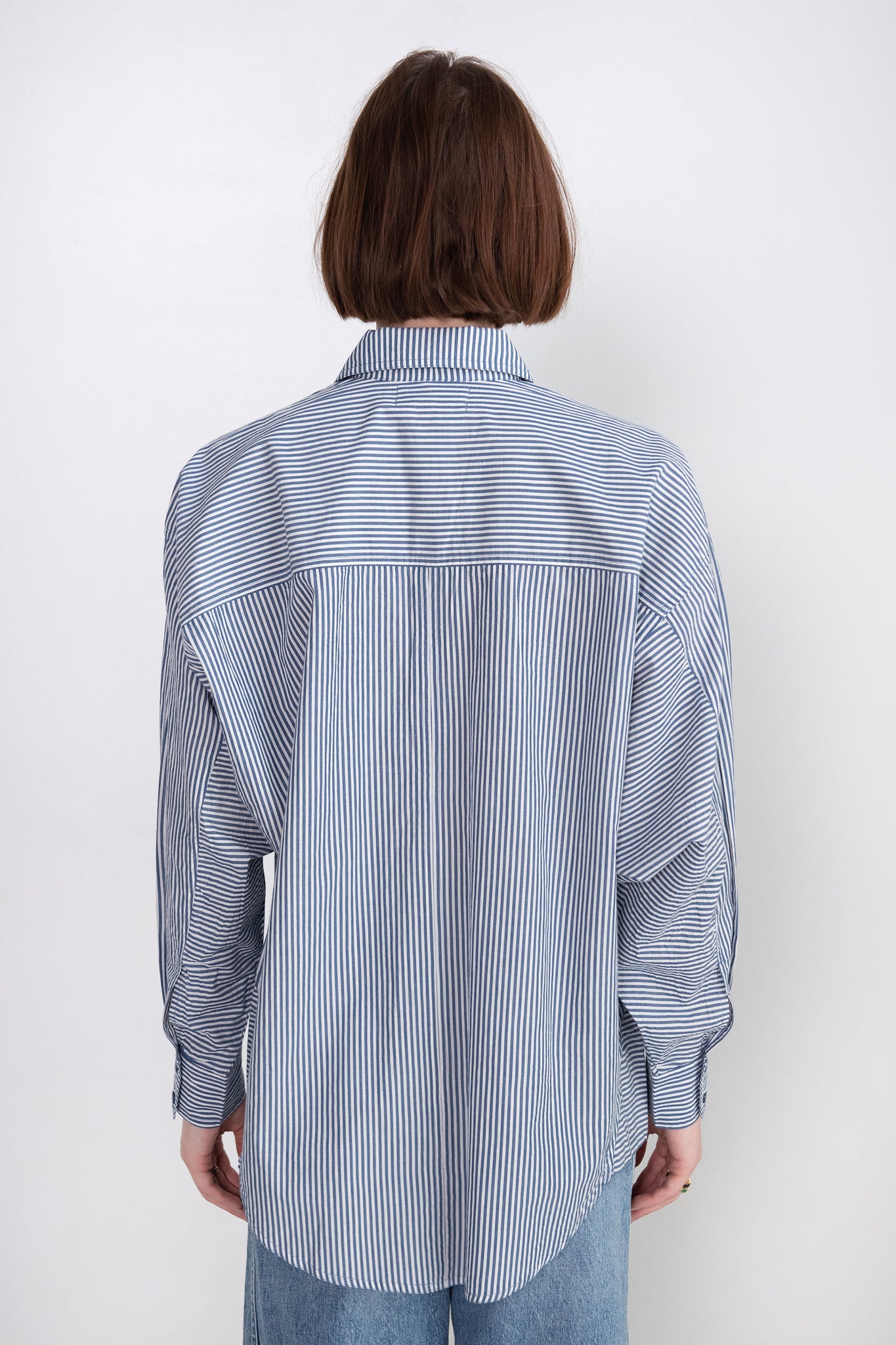 Apiece Apart - Kaarina Dolman Button Down, Blue & White Stripe