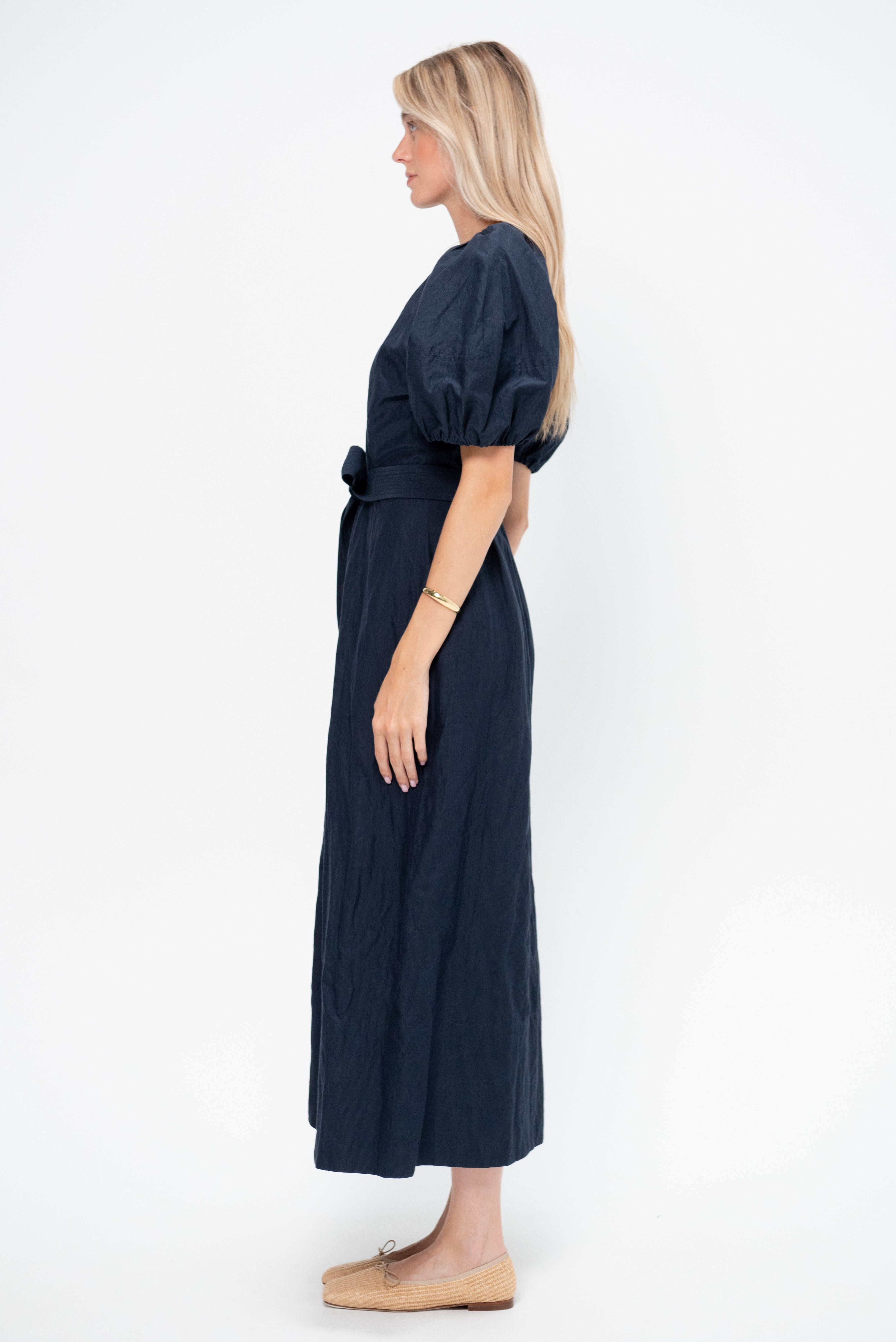 Apiece Apart Neli Maxi, Navy – Kick Pleat