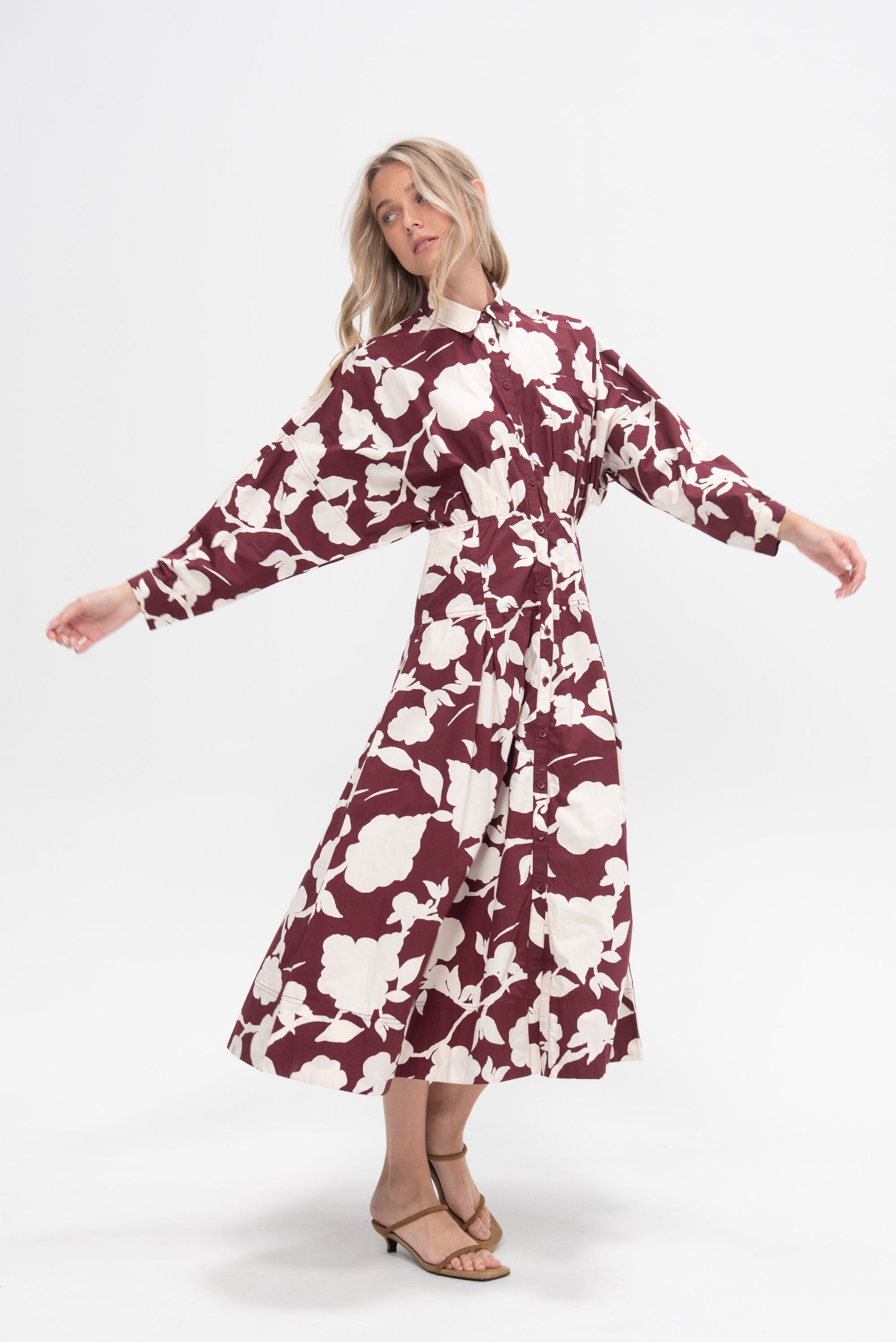 Pietra Maxi Shirt Dress, Paz Floral Fig