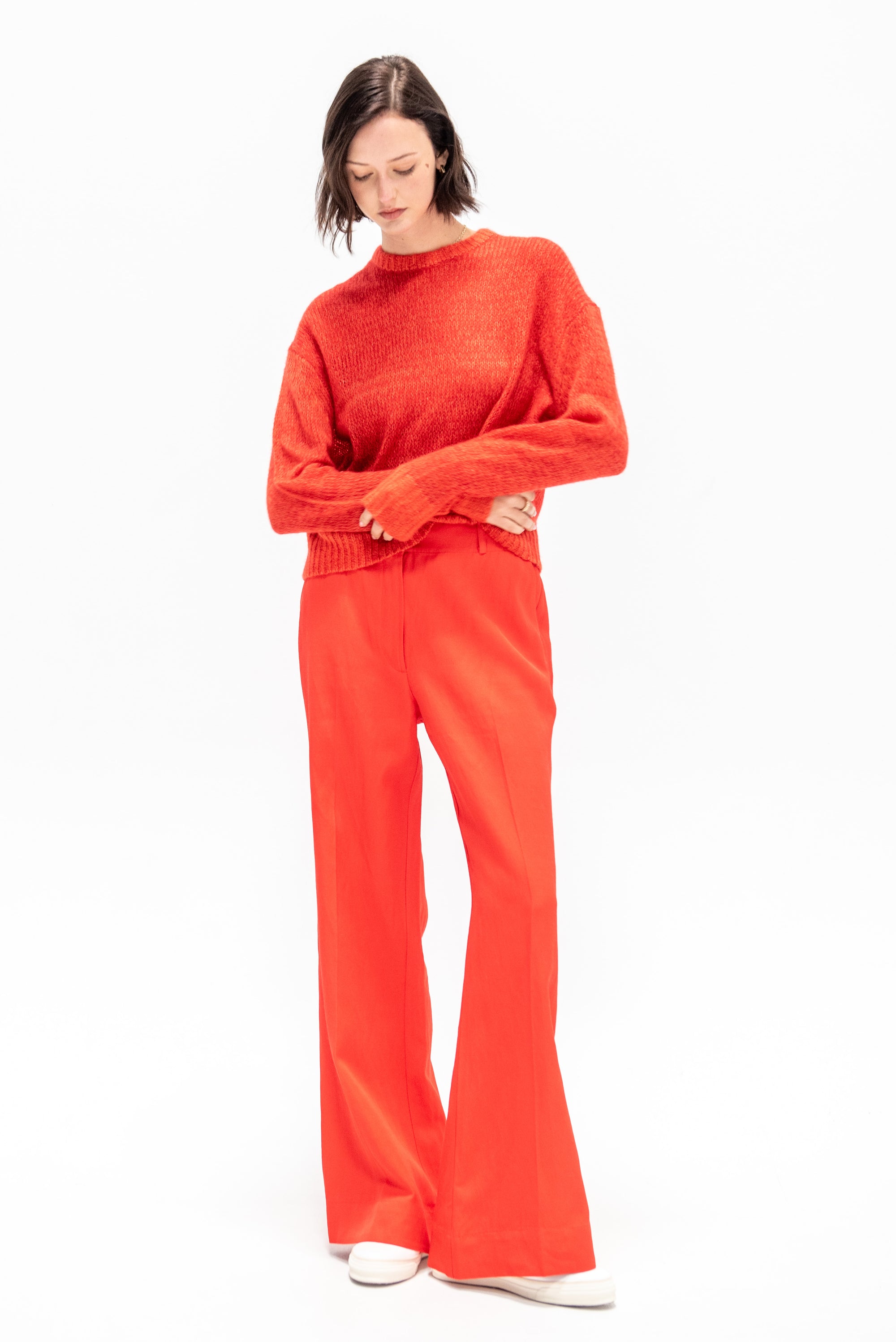 Softest Tissue Weight Sweater Mouline, Tigerlily