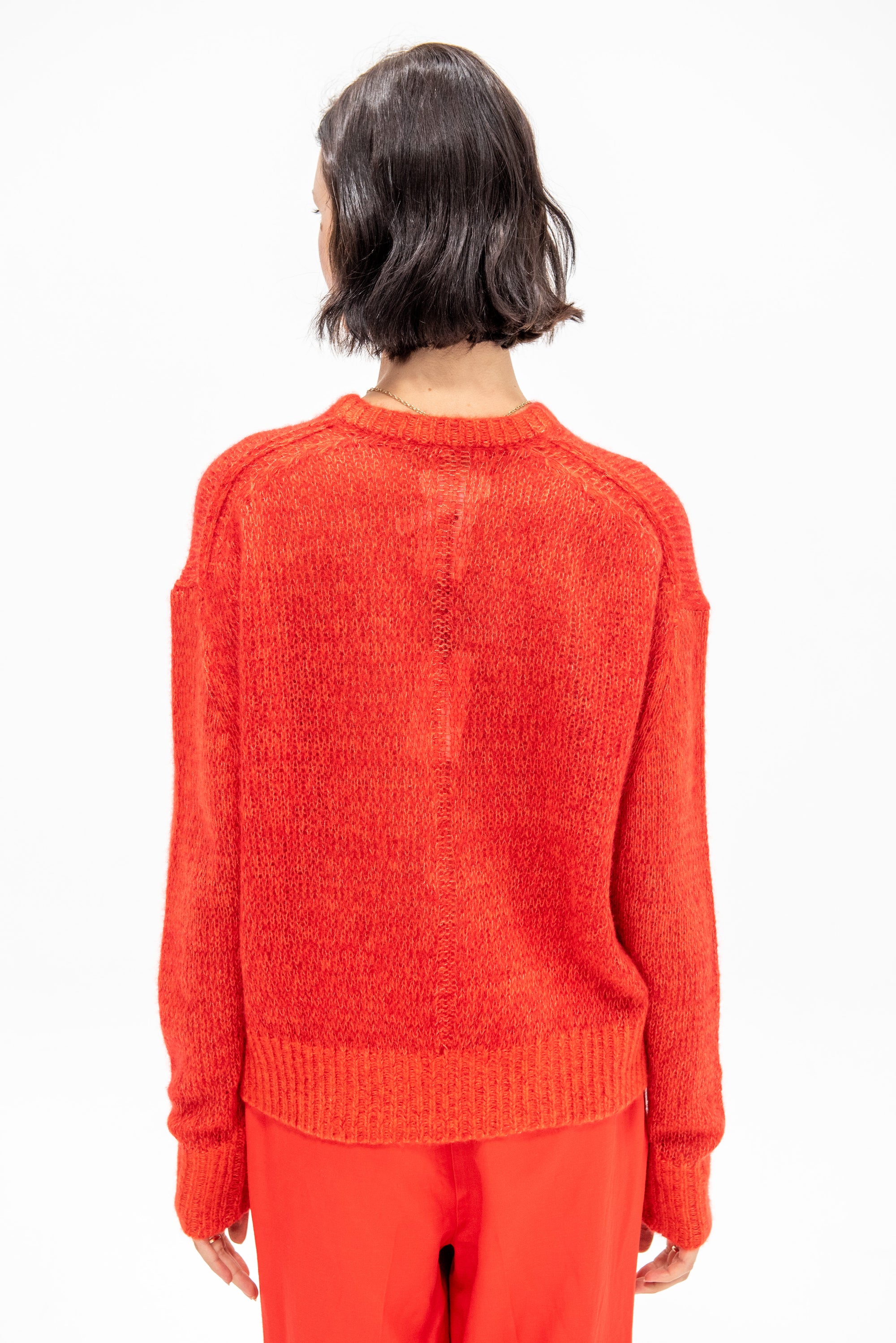 Softest Tissue Weight Sweater Mouline, Tigerlily