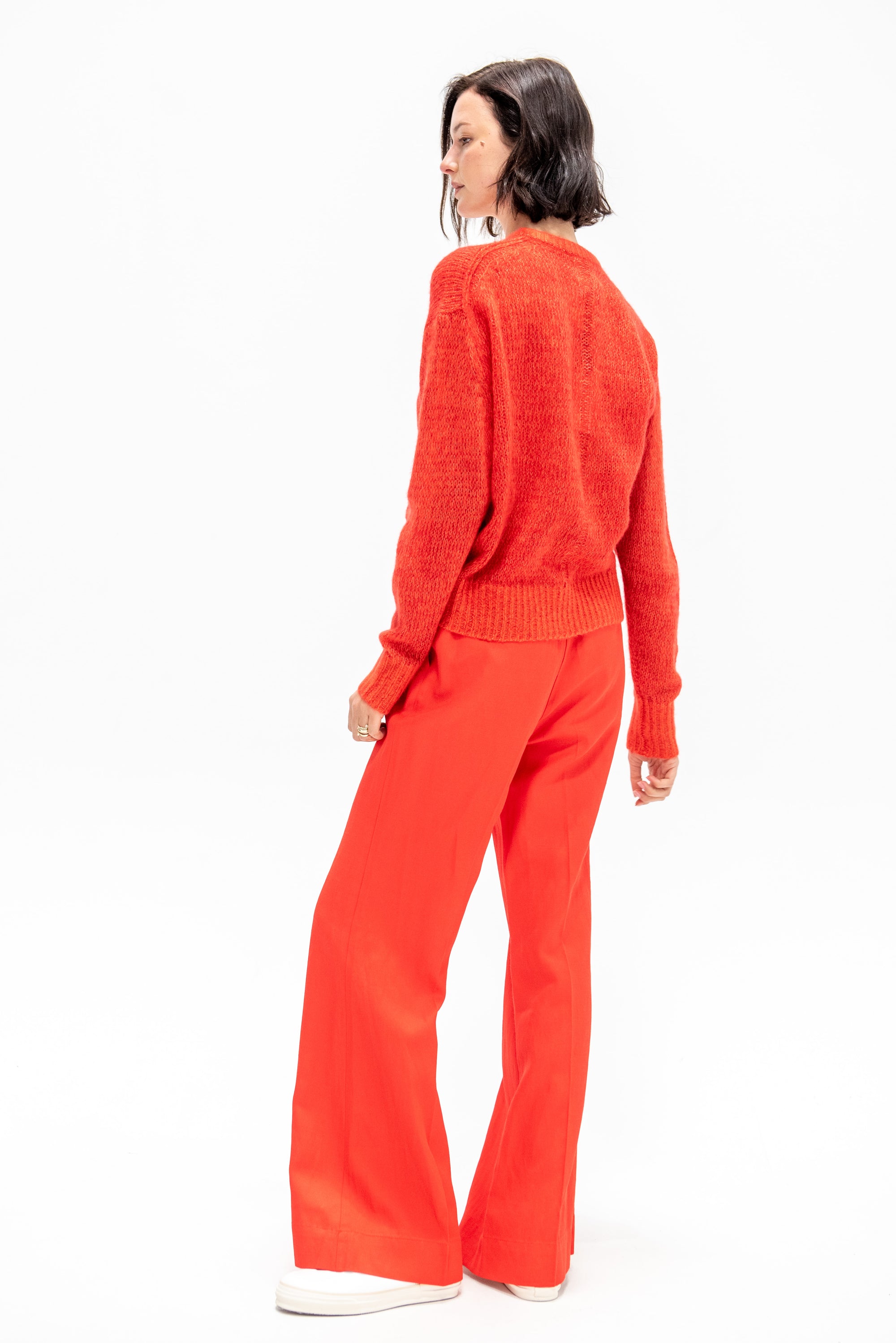 Softest Tissue Weight Sweater Mouline, Tigerlily