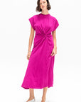 Volta Twist Dress, Fuchsia