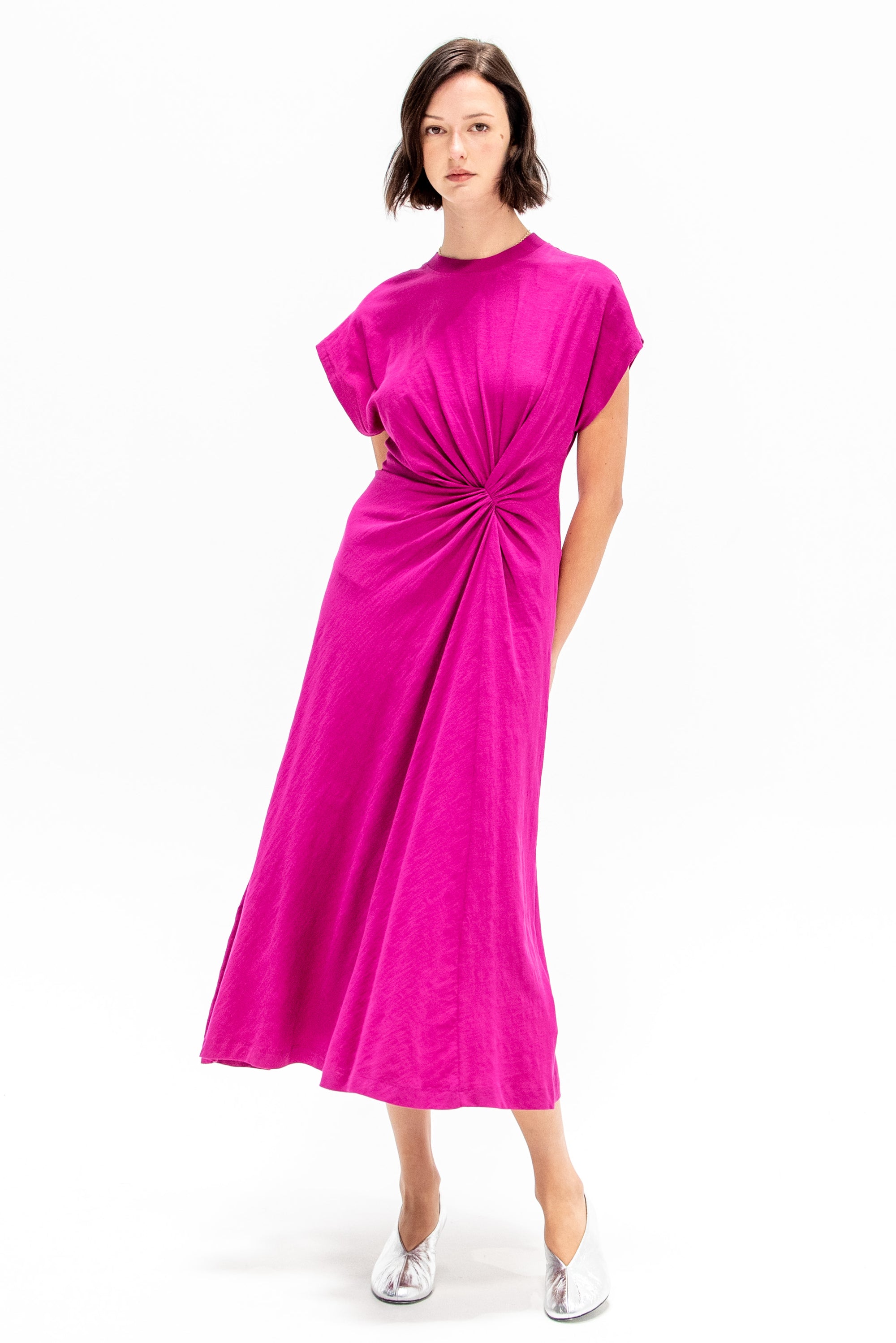 Volta Twist Dress, Fuchsia