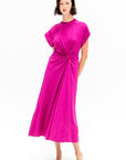 Volta Twist Dress, Fuchsia