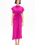 Volta Twist Dress, Fuchsia