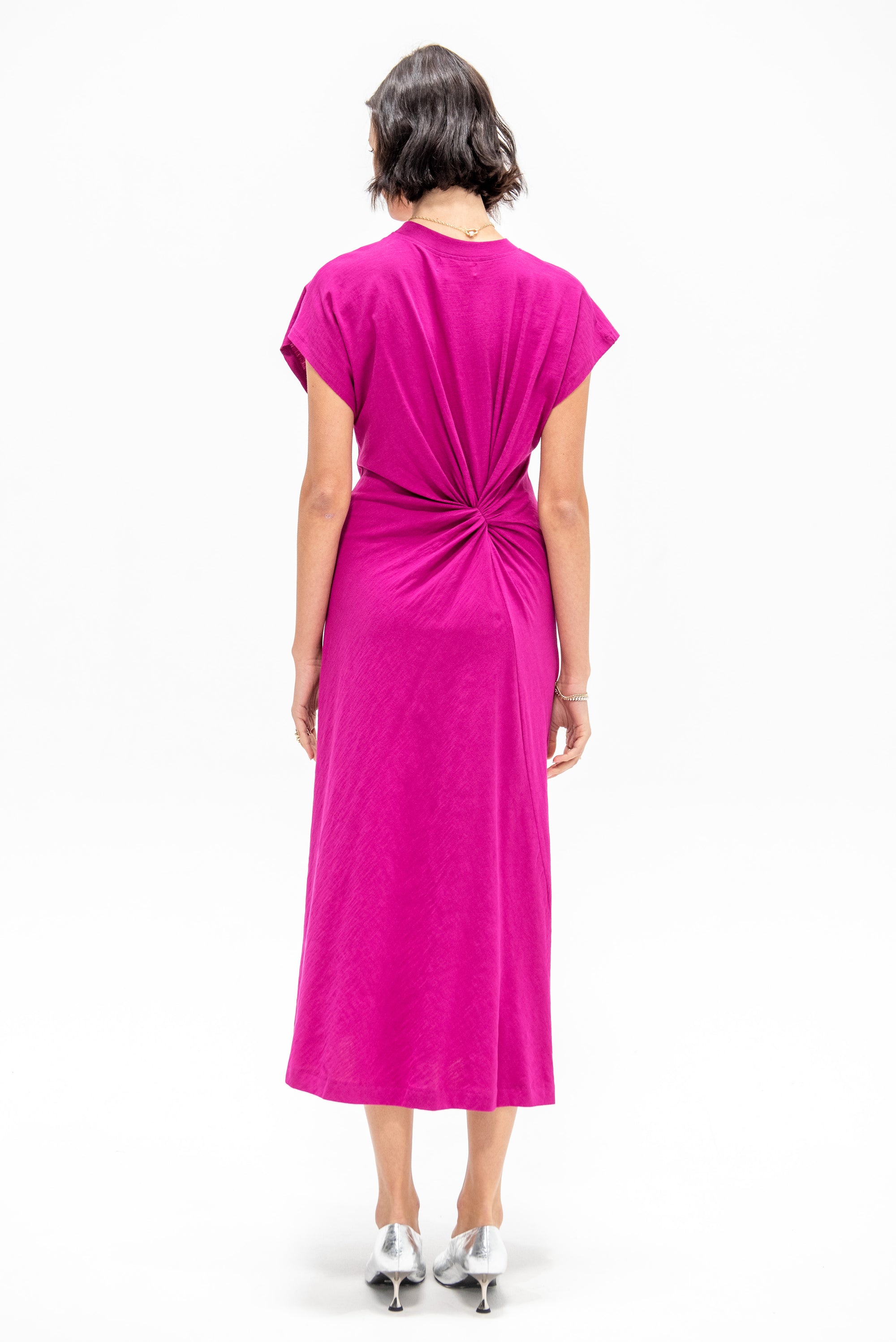 Volta Twist Dress, Fuchsia
