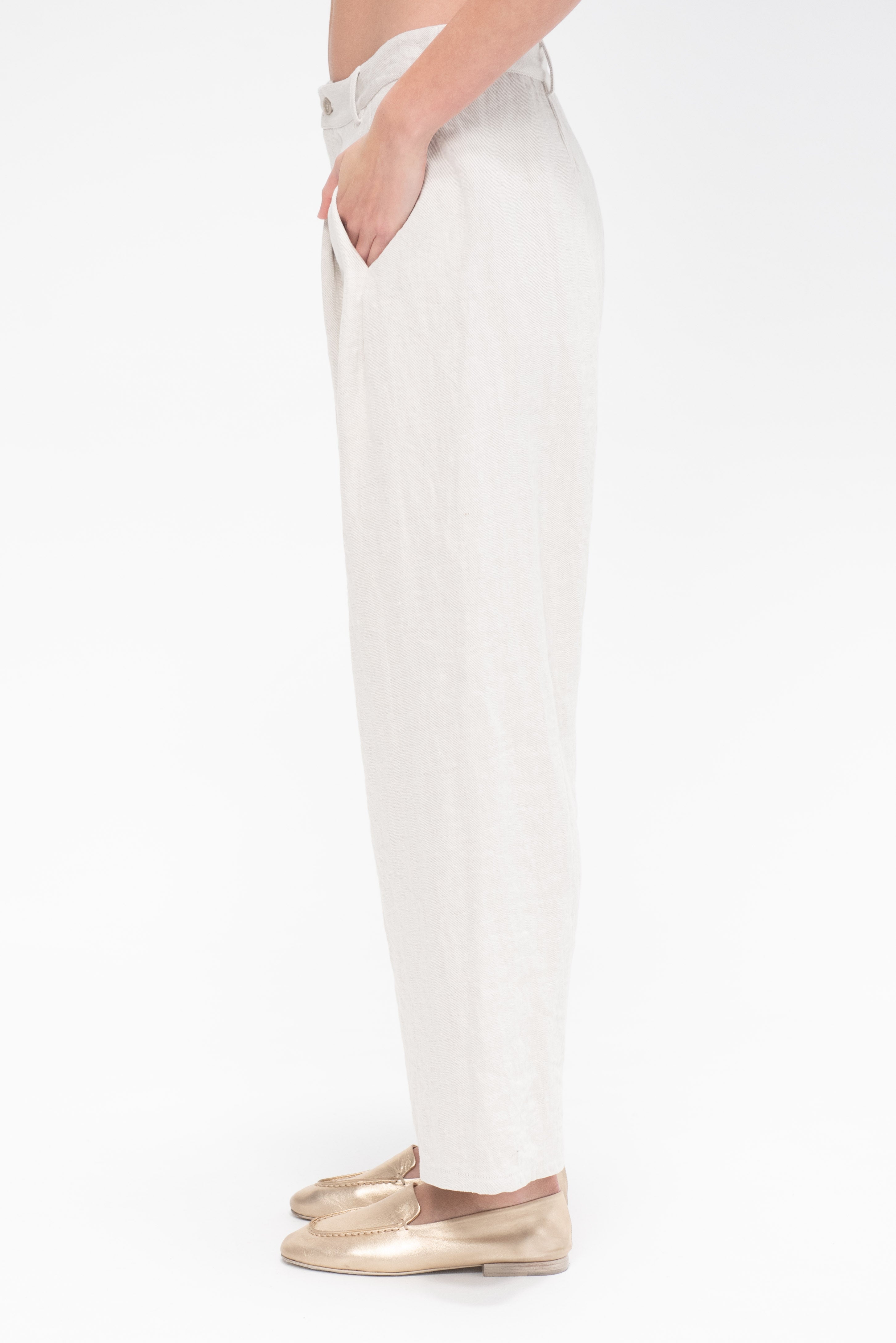 Apuntob Cotton/Linen Trousers - Hazelnut | Bon
