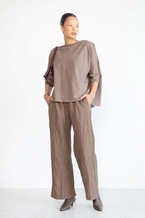 APUNTOB - Crinkle Trousers, Hazelnut