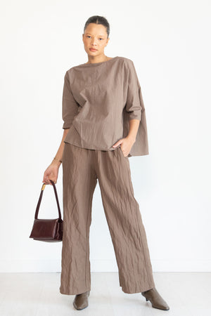 APUNTOB - Crinkle Trousers, Hazelnut