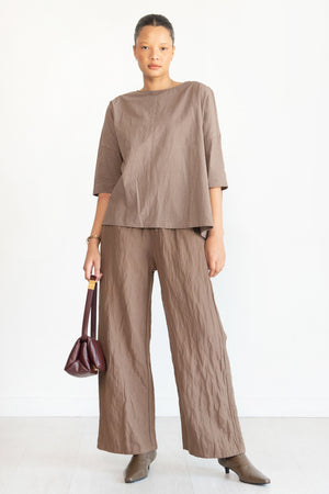 APUNTOB - Crinkle Trousers, Hazelnut