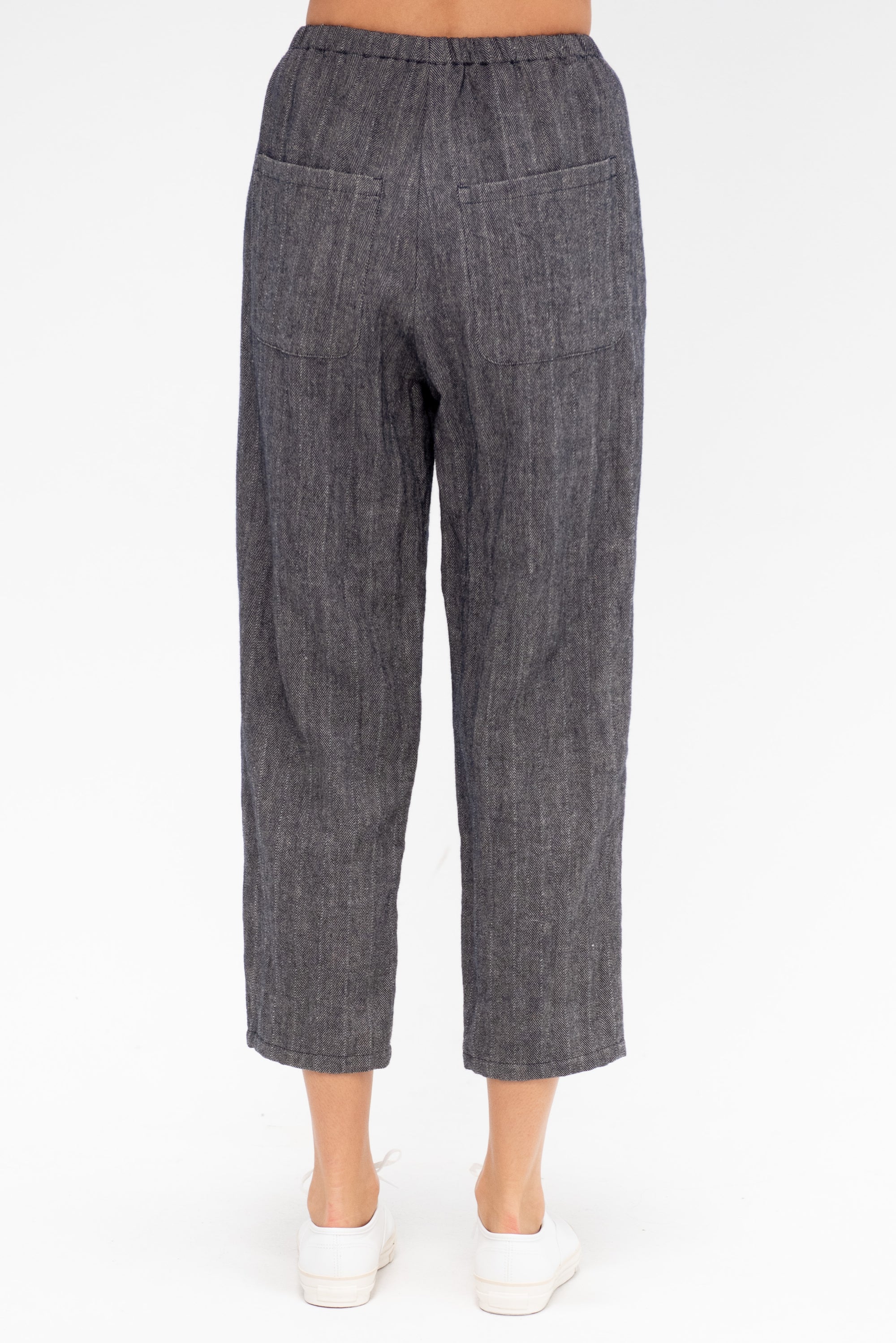 Herringbone Trousers, Ecru &amp; Blue