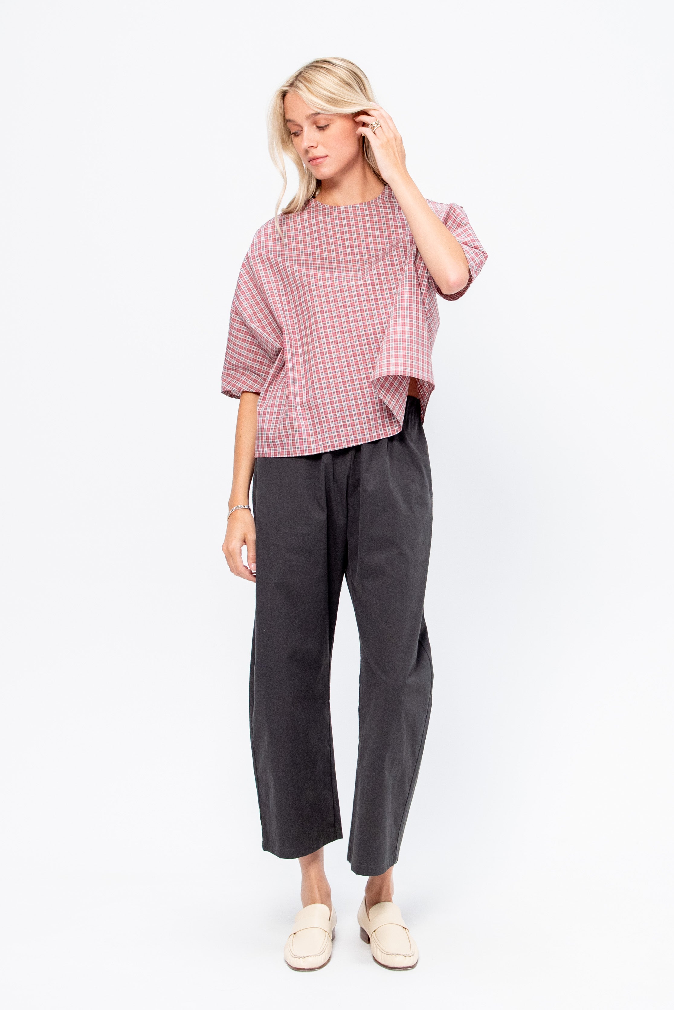 Apuntob Micro Tartan Shirt, Red – Kick Pleat