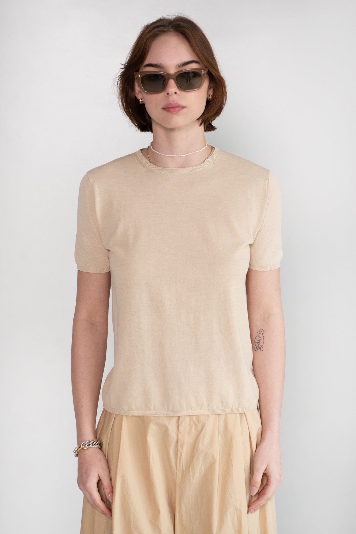 APUNTOB - Knitwear T-Shirt, Natural