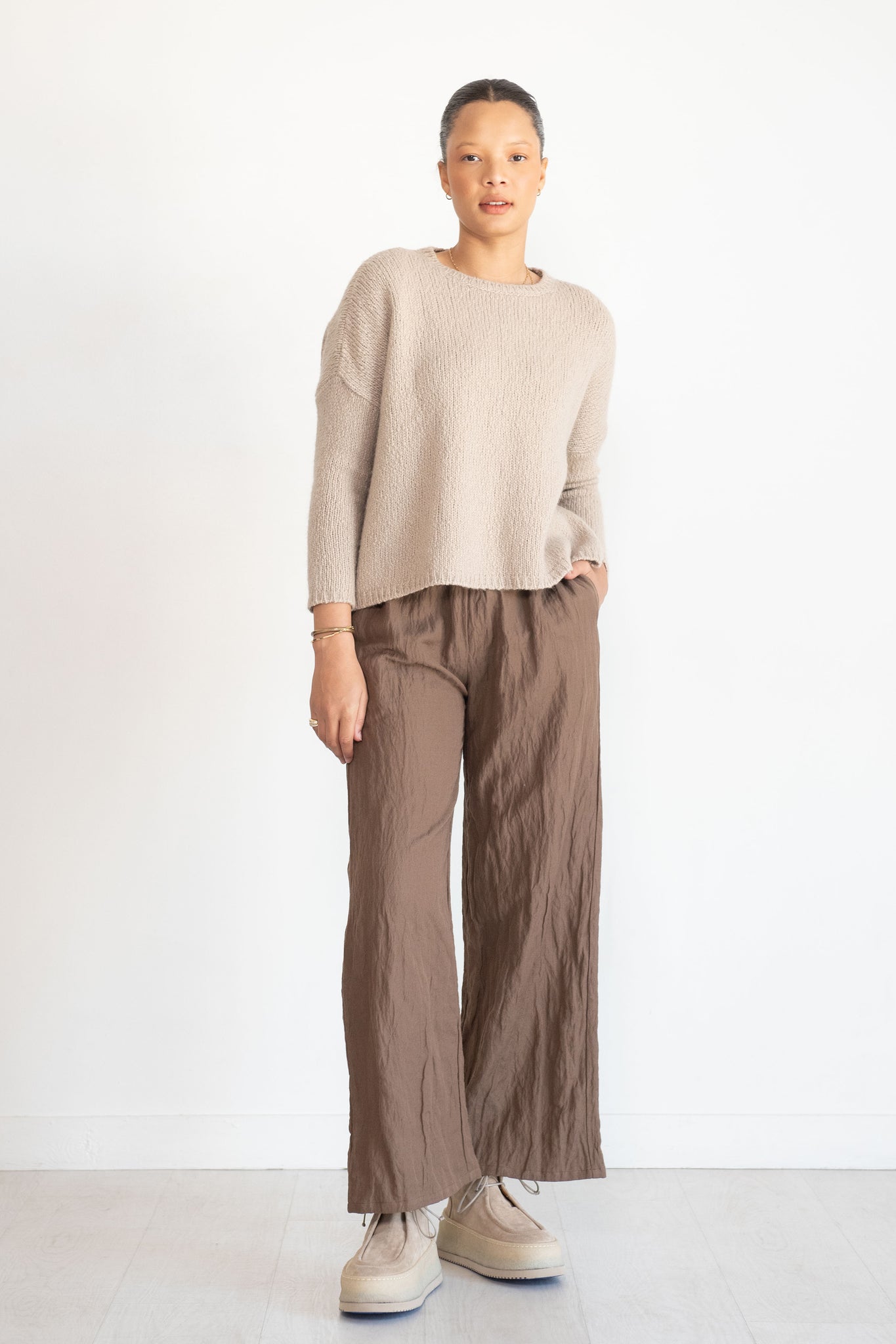 APUNTOB - Nubby Sweater, Ecru