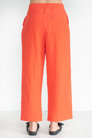 APUNTOB - Elastic Waist Straight Leg Pant, Orange