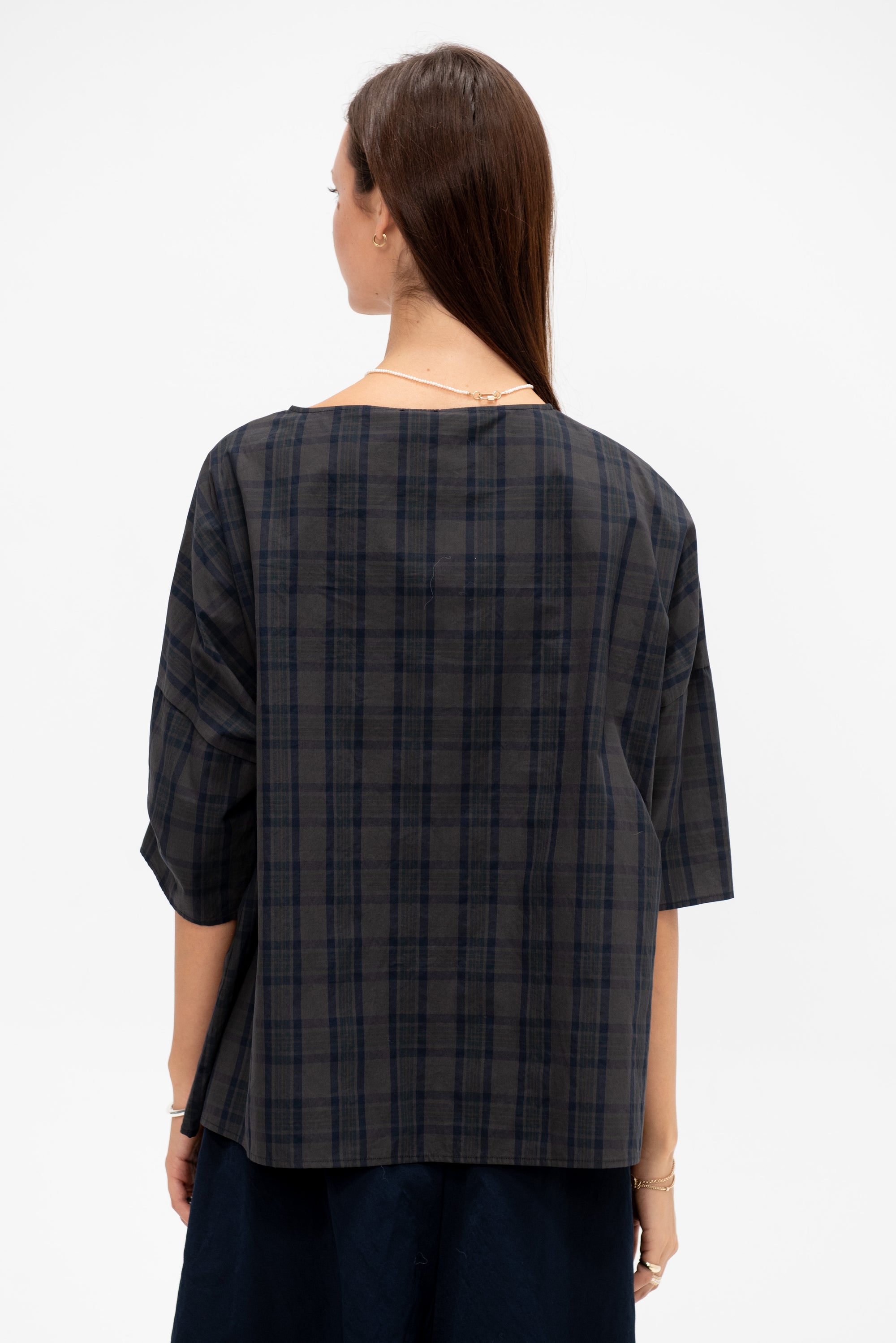Plaid Cotton Shirt, Anthracite