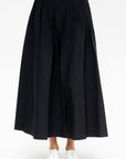 Long Pleated Skirt, Black