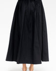 Long Pleated Skirt, Black