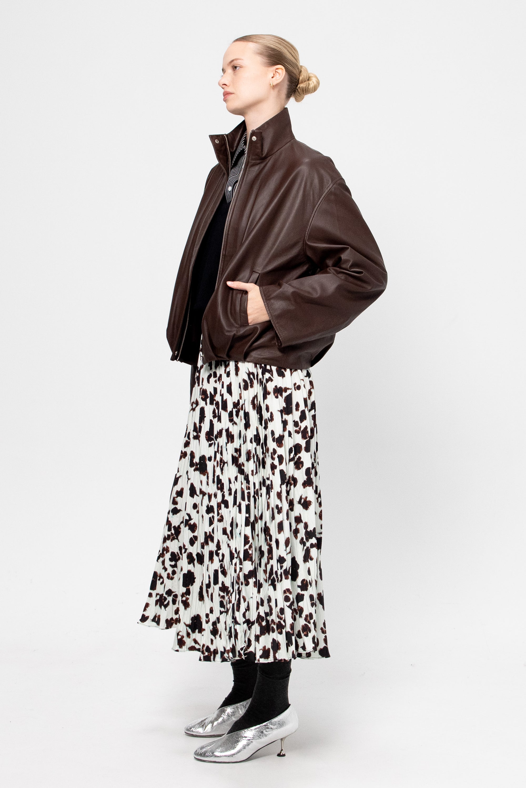 Dahila - Leather Jacket, Marrone