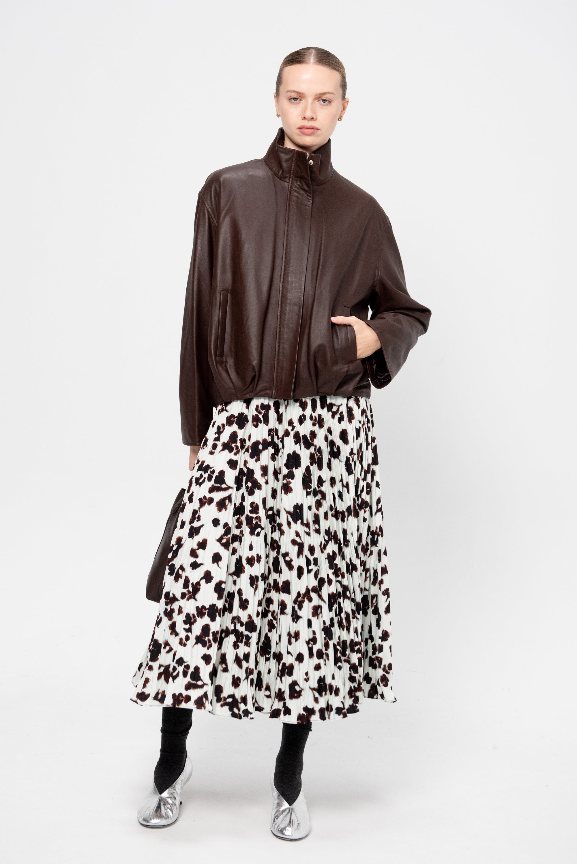 Dahila - Leather Jacket, Marrone