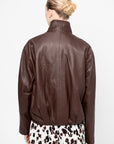 Dahila - Leather Jacket, Marrone