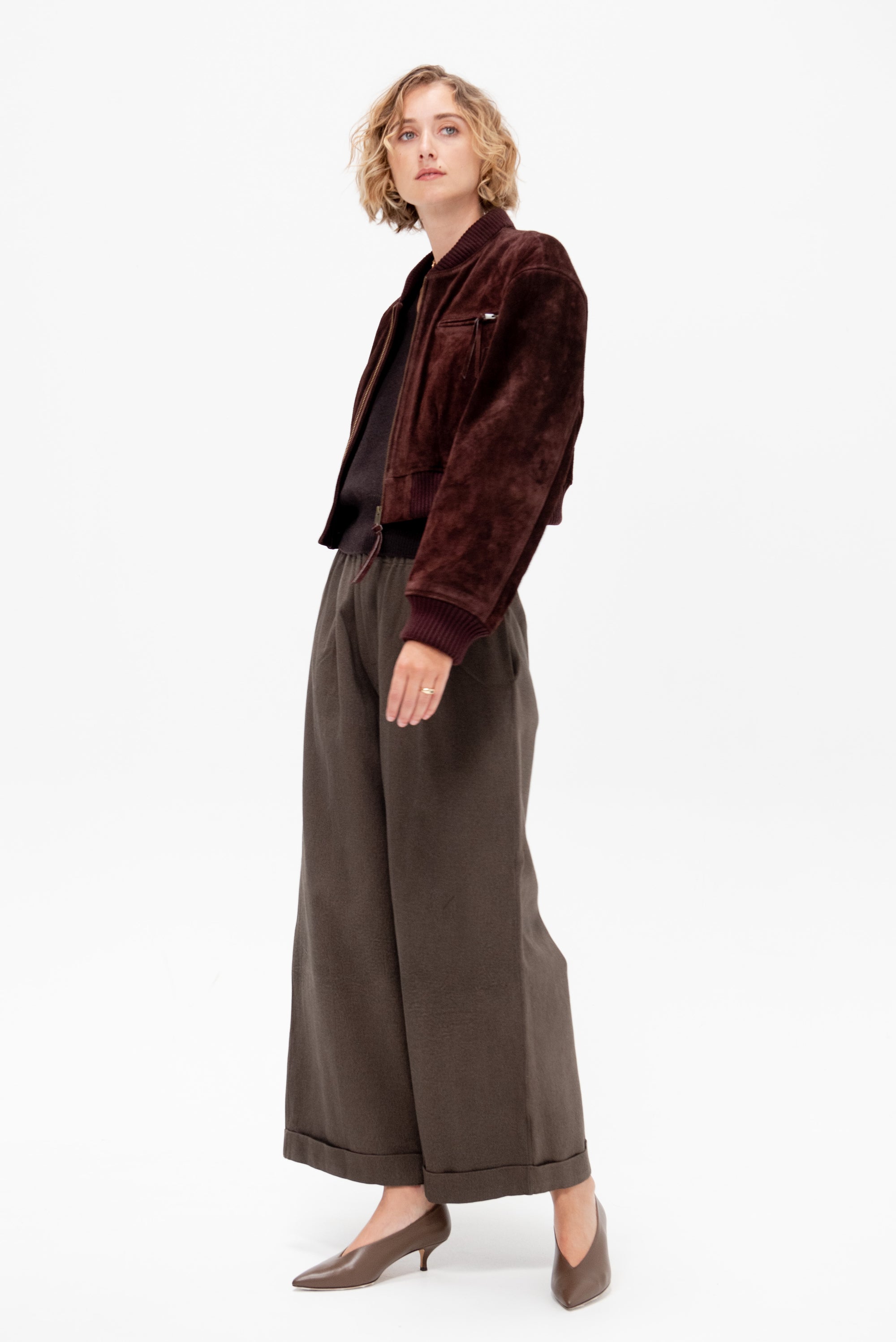 Elettra - Gritty Suede Jacket, Shiraz