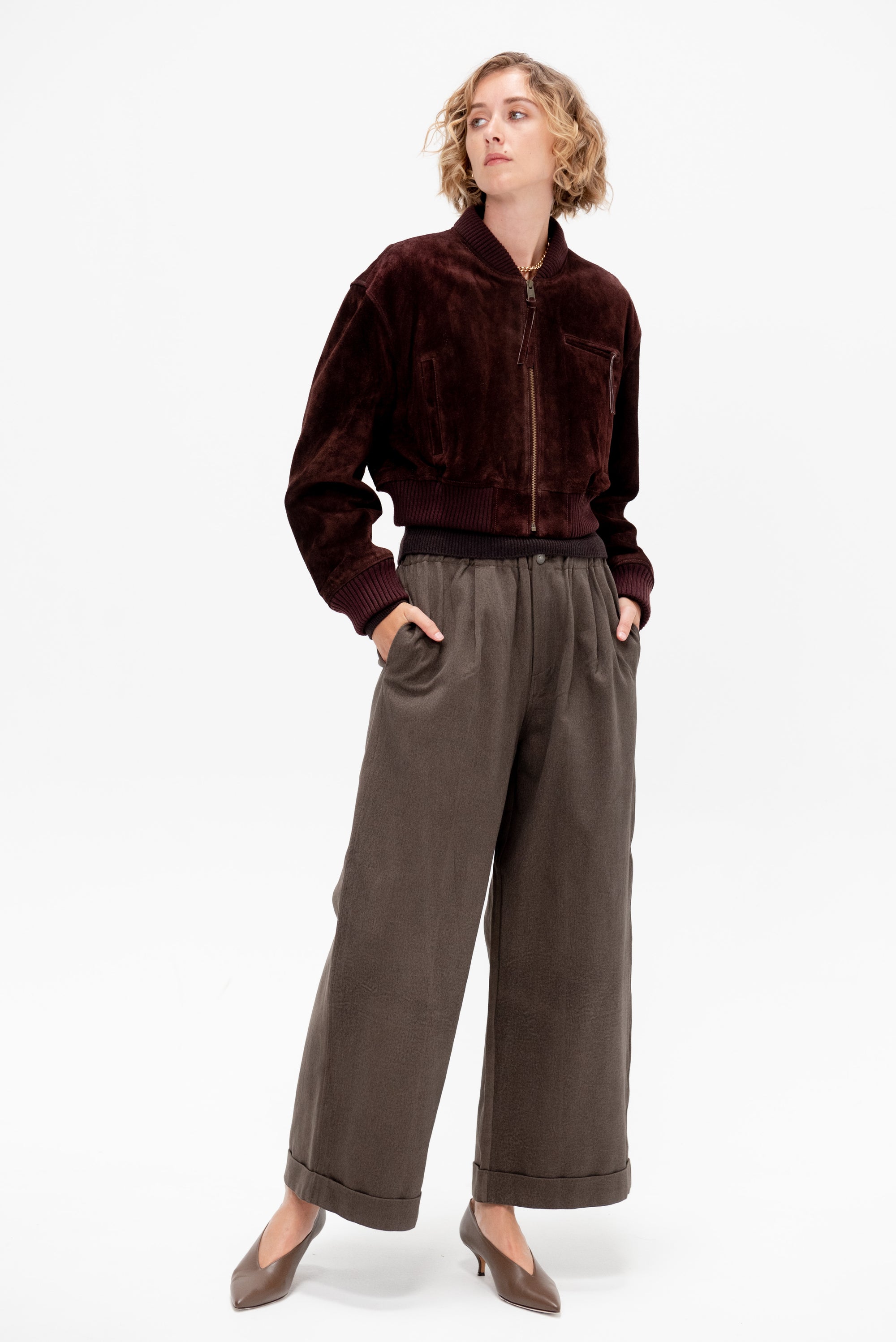 Elettra - Gritty Suede Jacket, Shiraz