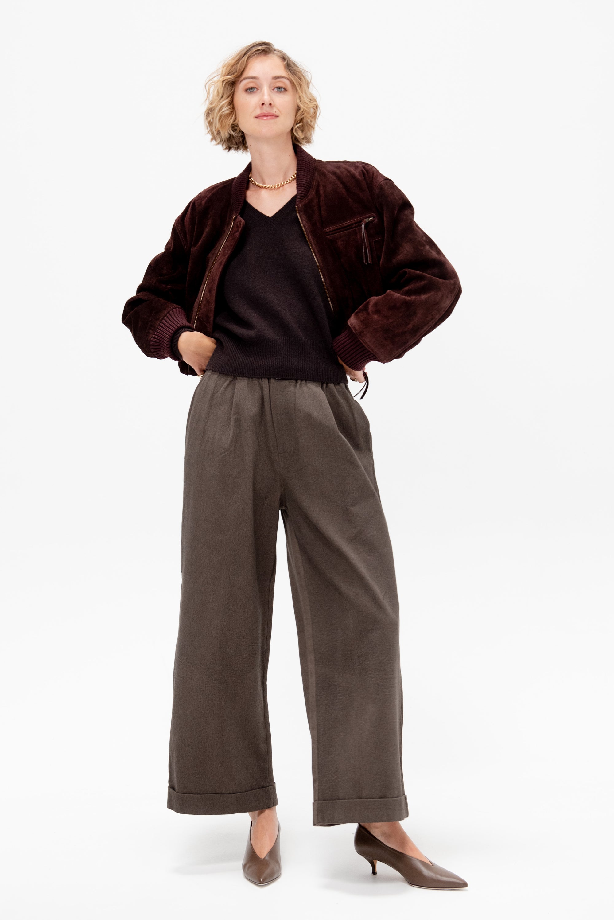 Elettra - Gritty Suede Jacket, Shiraz