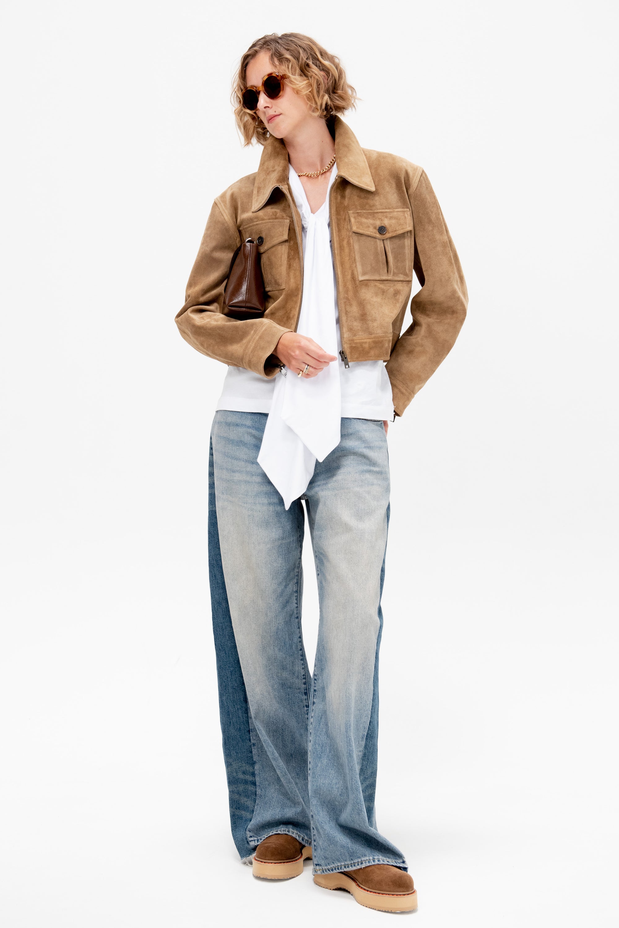 Helen - Gritty Suede Jacket, Olive