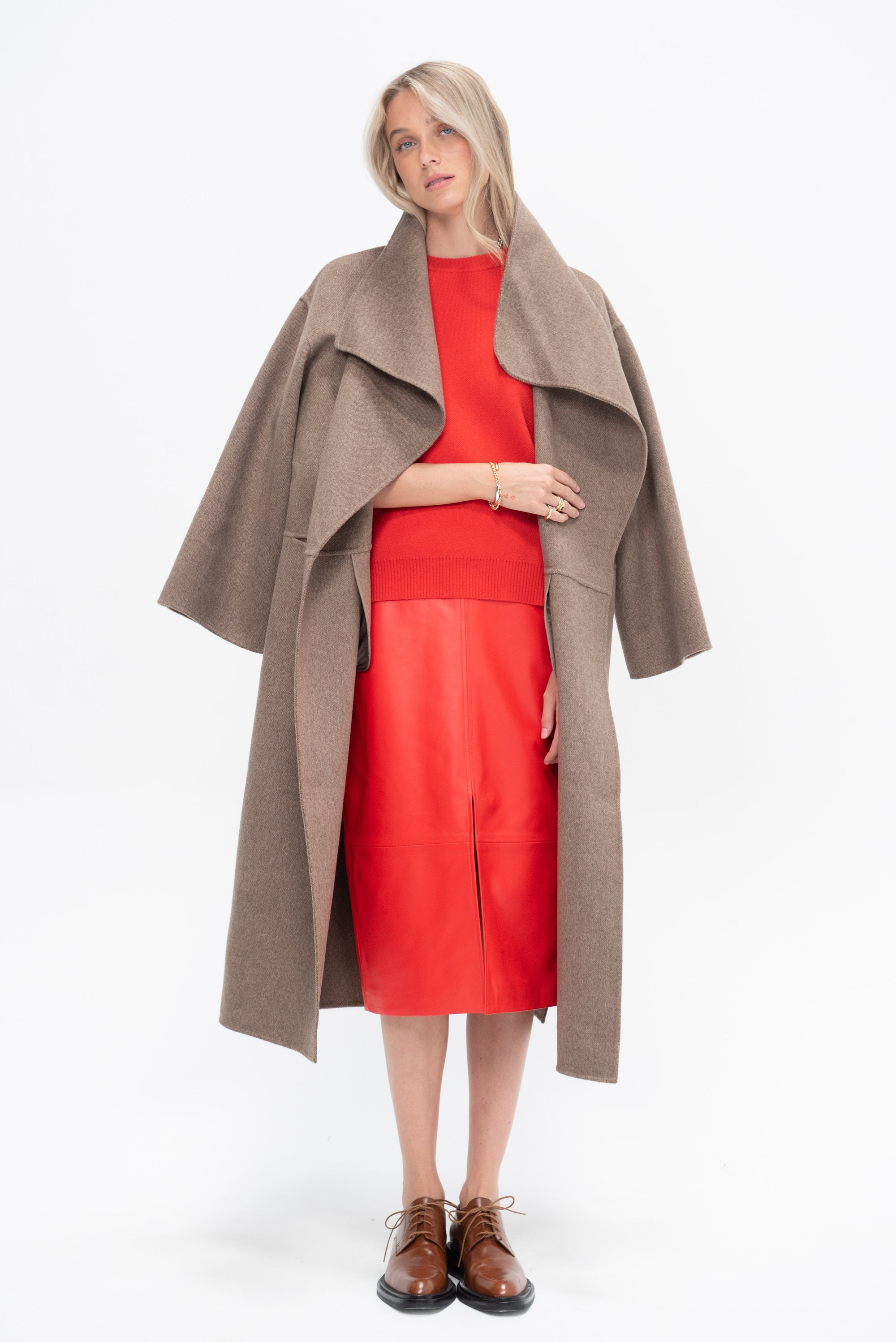 ARMA - Arkina Leather Pencil Skirt, Scarlet
