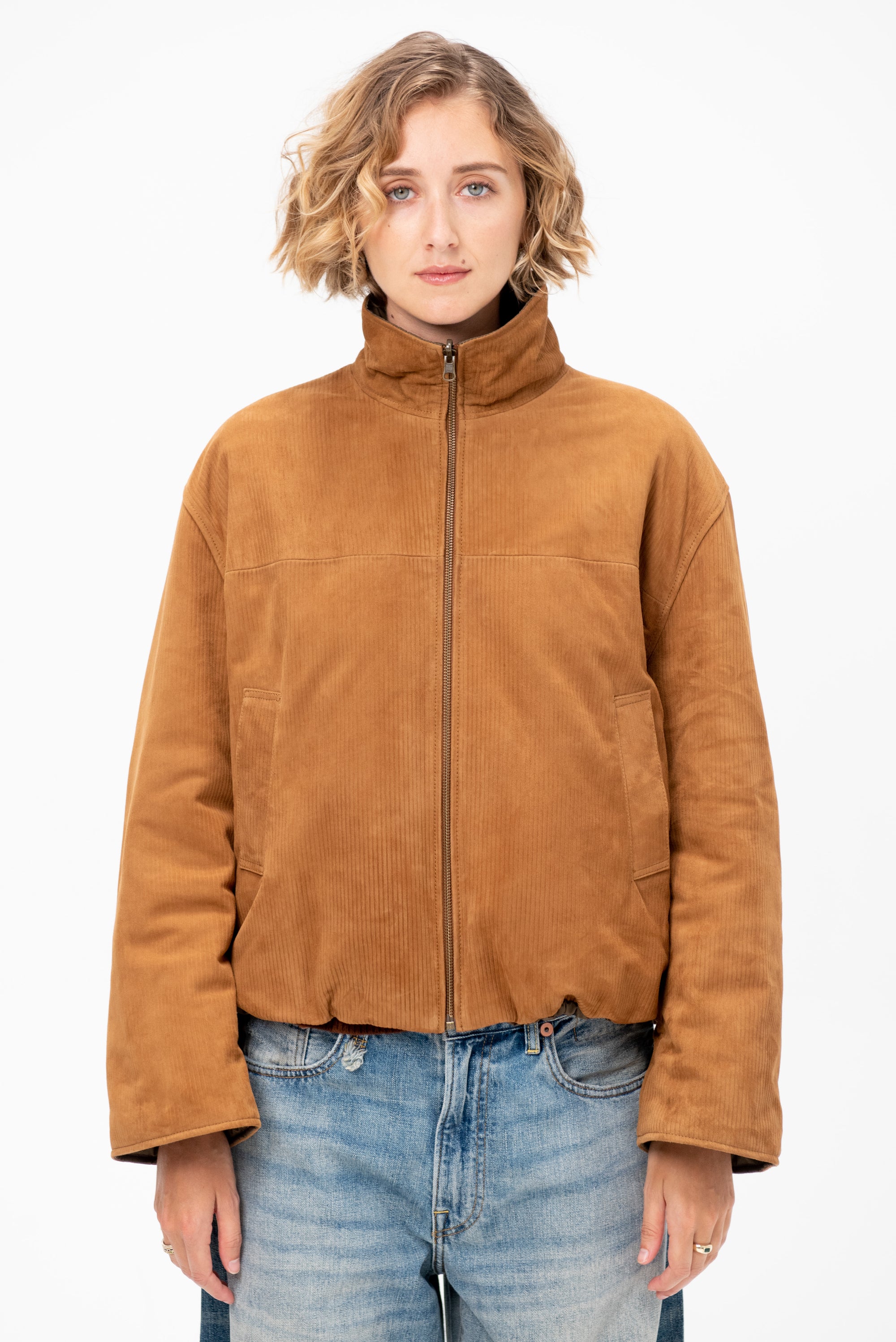 Gary - Corduroy Suede Reversible Jacket, Whiskey