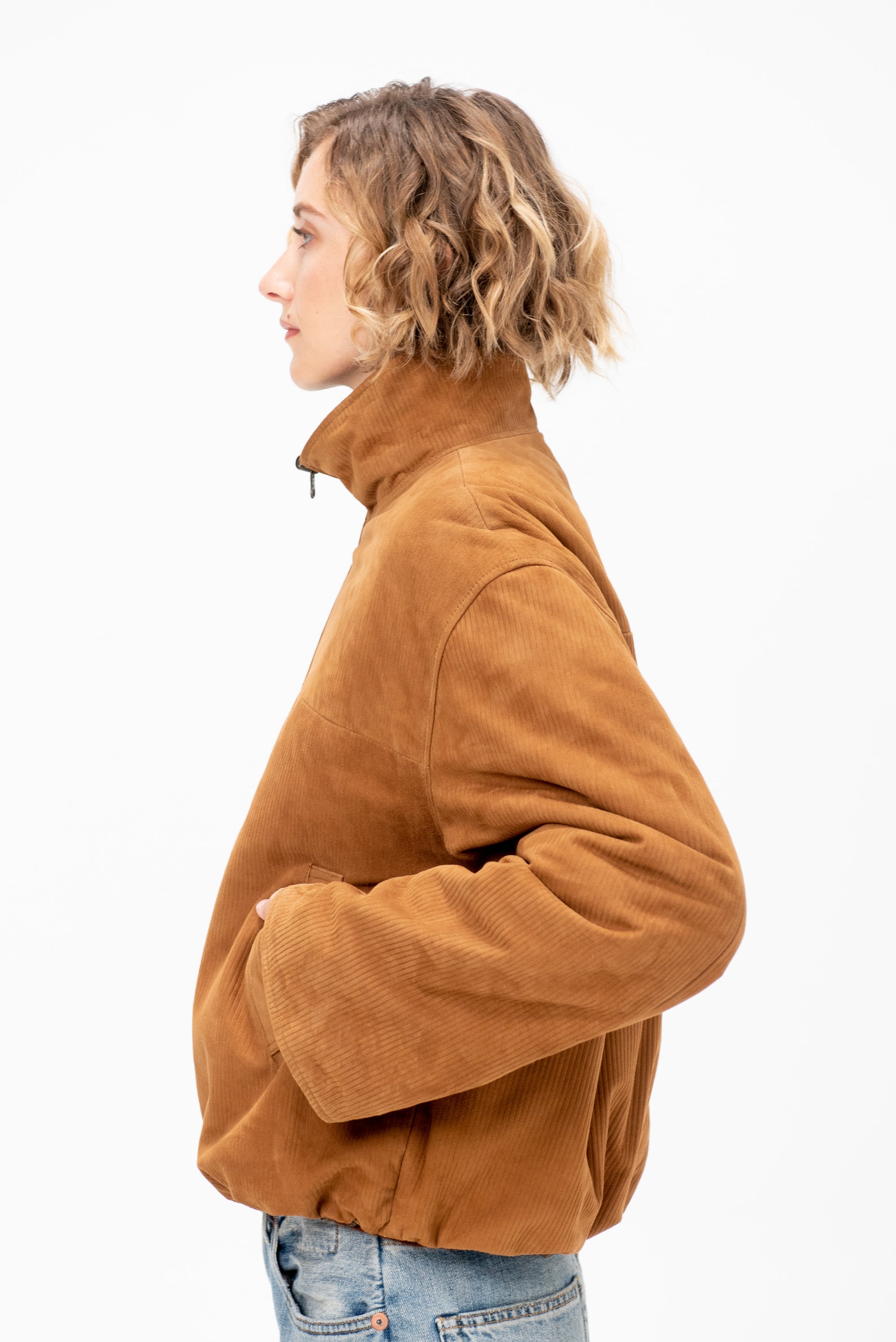 Gary - Corduroy Suede Reversible Jacket, Whiskey