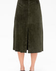 Philipa - Suede Skirt, Dark Green