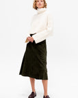 Philipa - Suede Skirt, Dark Green