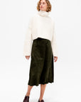 Philipa - Suede Skirt, Dark Green