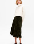 Philipa - Suede Skirt, Dark Green