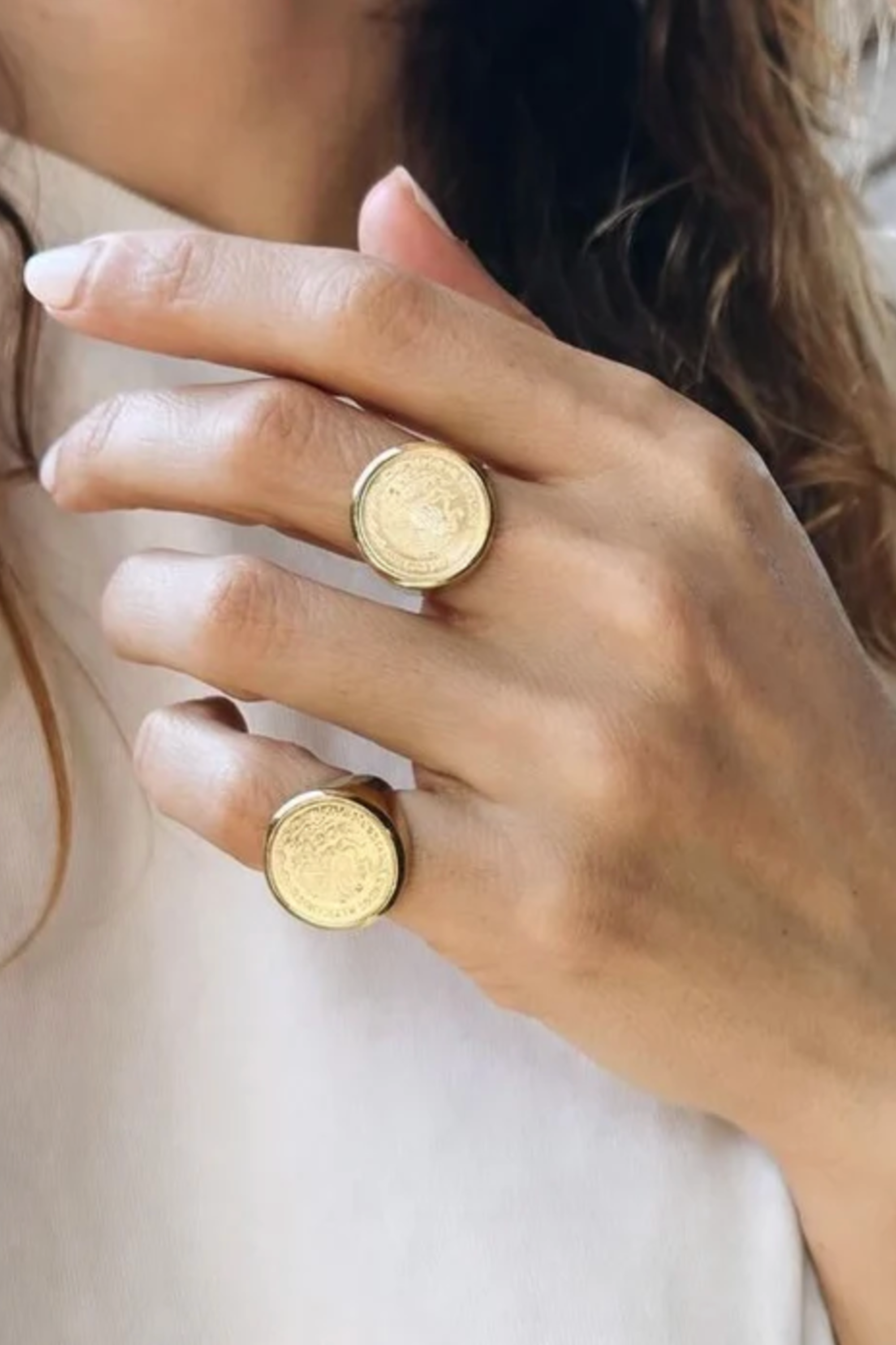 GABRIELA ARTIGAS - Vintage Coin Ring, Yellow Gold Plate