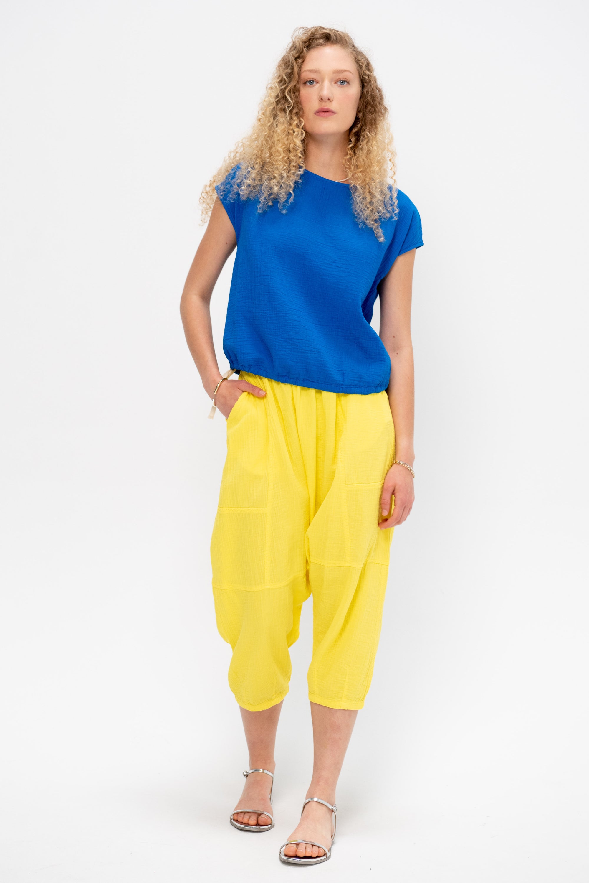 Slip On Blouse Cap Sleeve