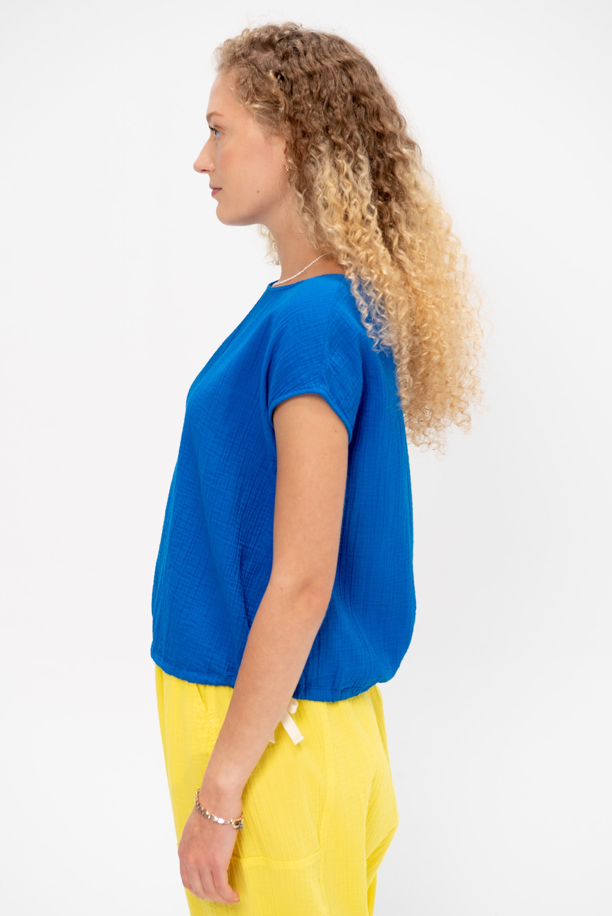 Slip On Blouse Cap Sleeve