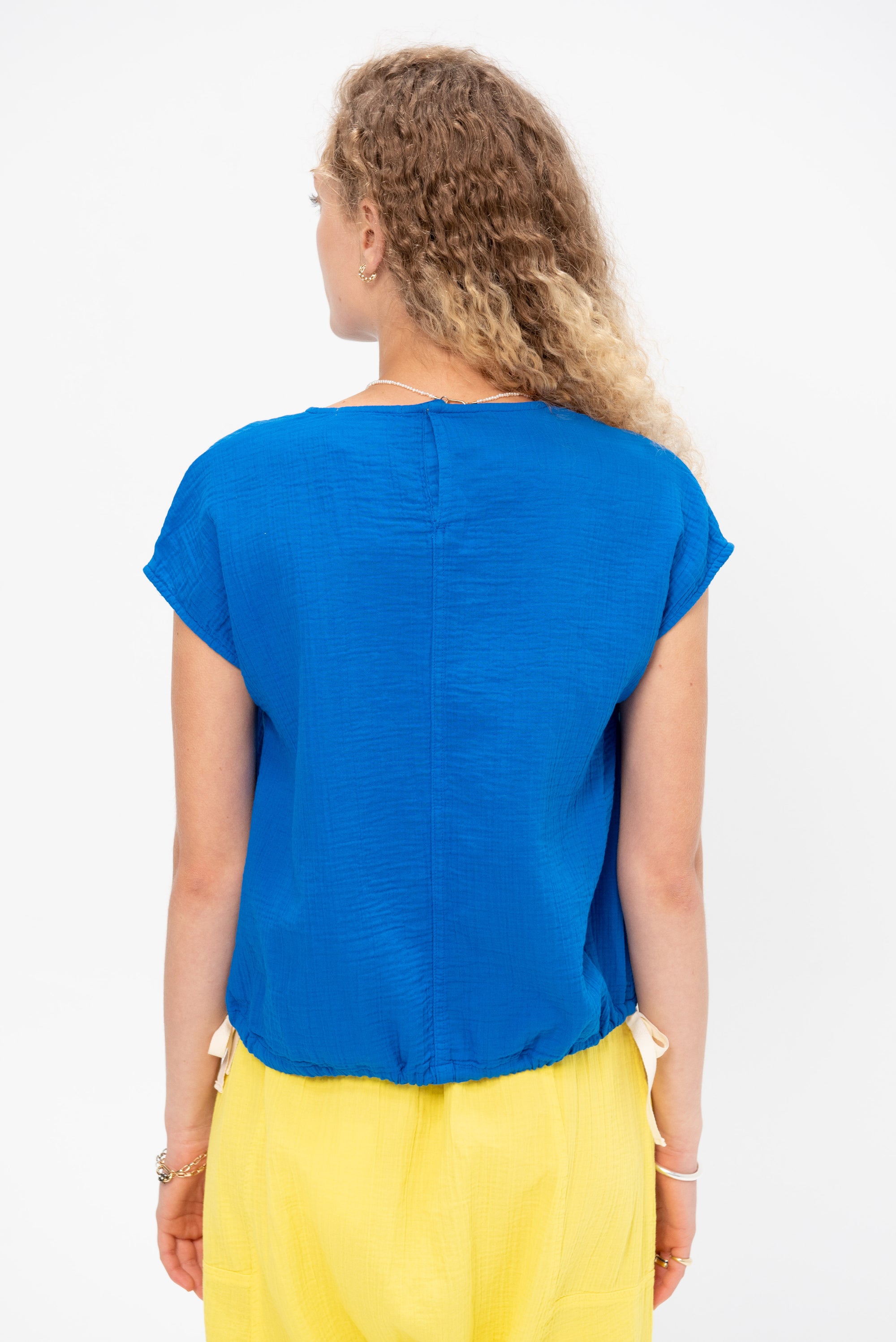 Slip On Blouse Cap Sleeve