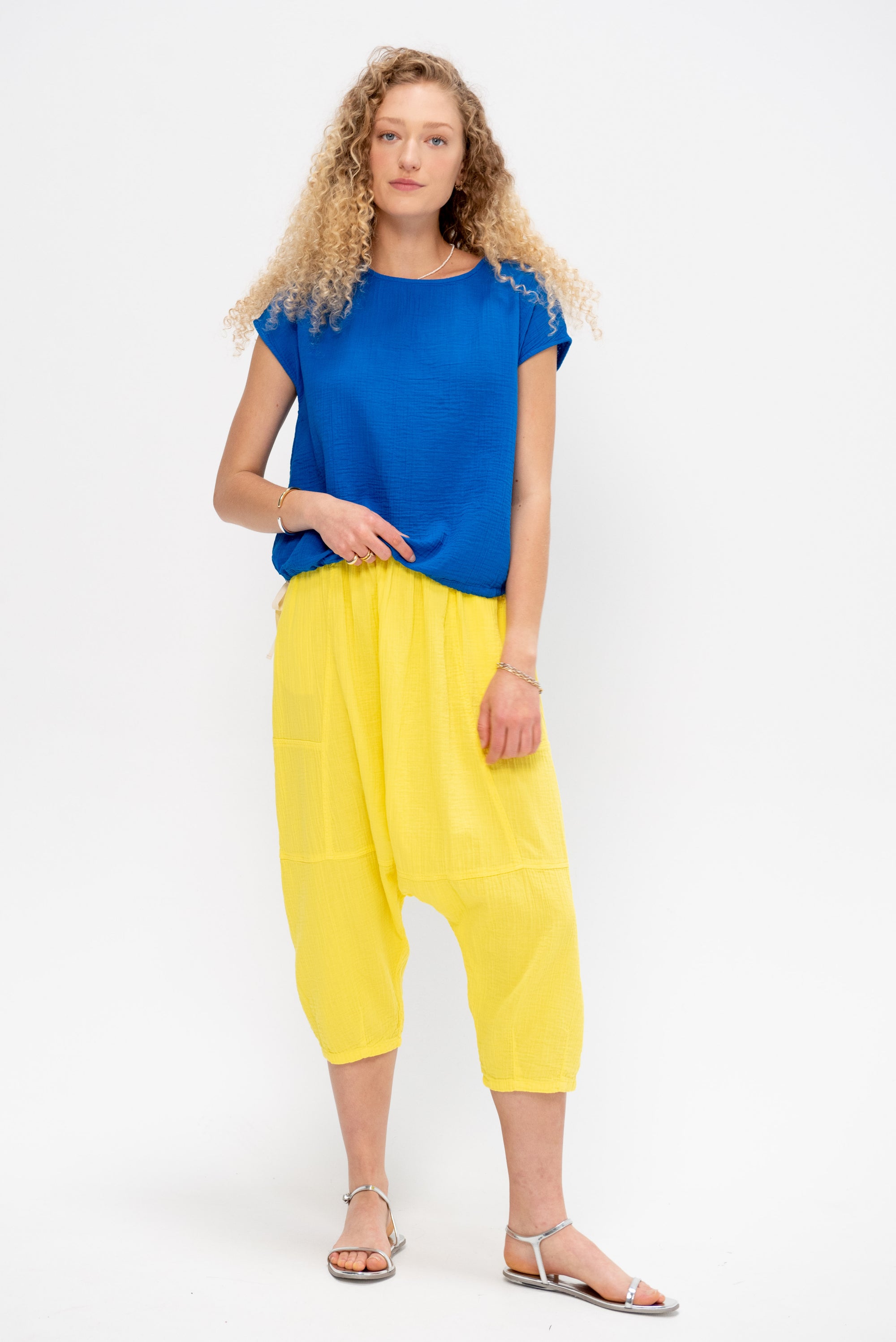 Slip On Blouse Cap Sleeve